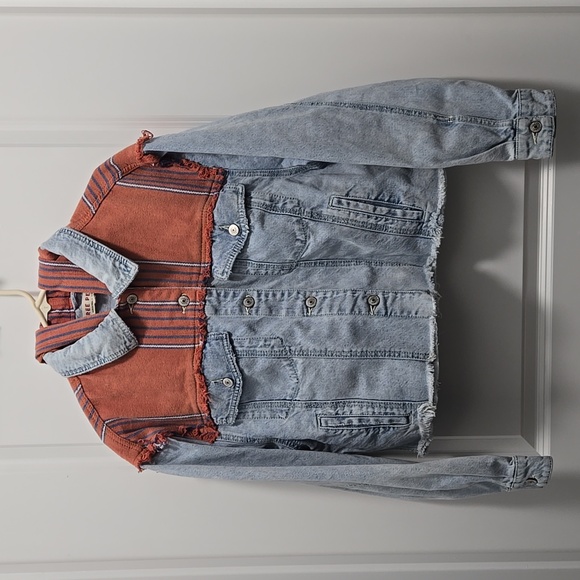 Free People Jackets & Blazers - Free People Baja Hooded Denim Jacket Size S